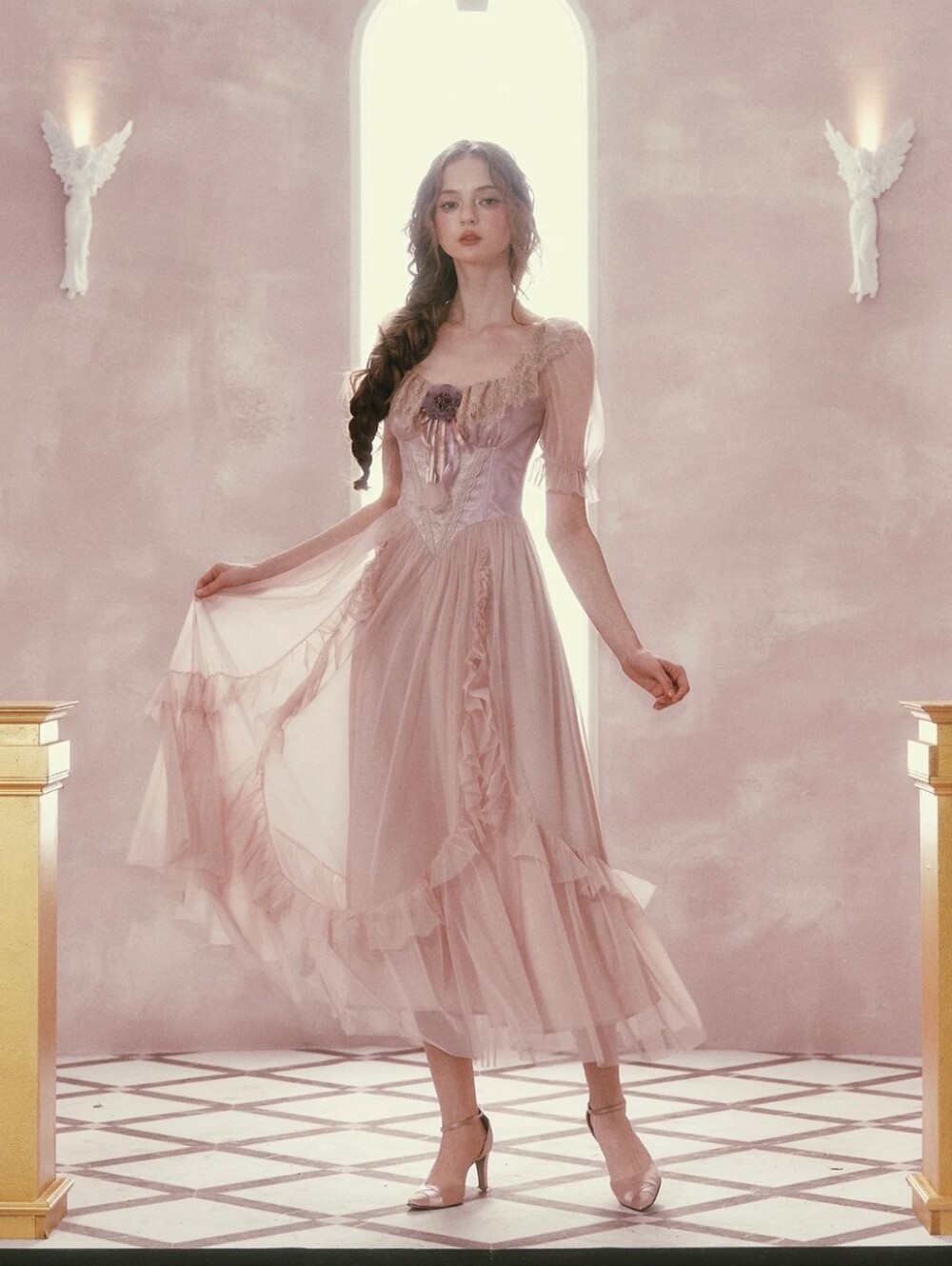Lacemade Violet Mandarin Duck Princess Corset Dress- XS